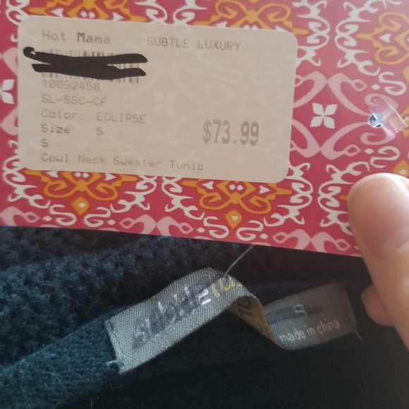 Teal Cowl Neck Sweater - Picture 2 of 8